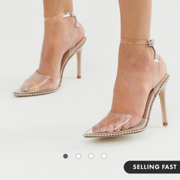 studded clear heels